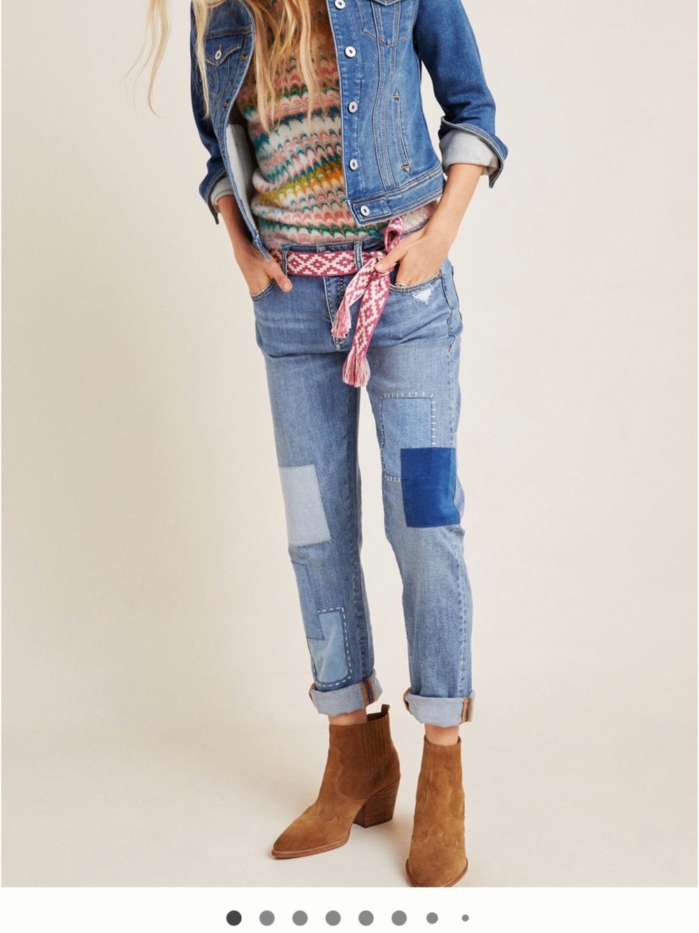Anthropologie Pilcro Patchwork Slim Boyfriend Jeans - Women